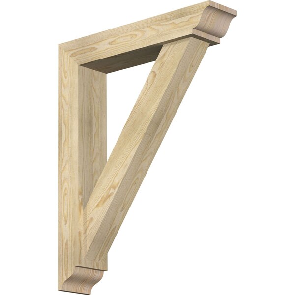 Ekena Millwork Traditional Traditional Rough Sawn Bracket w/ Offset Brace, Douglas Fir, 6"W x 28"D x 36"H BKT0604X28X36TRA01RDF - main